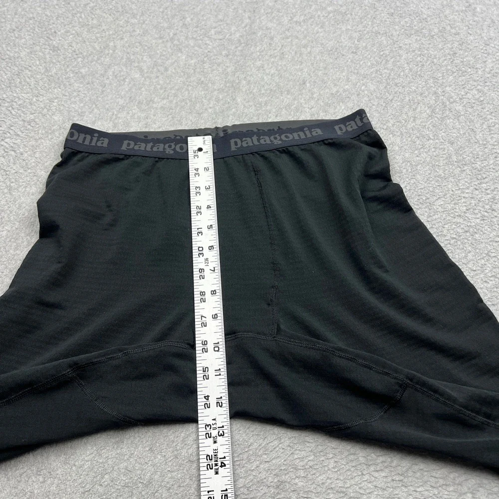 Patagonia Capilene Thermal Weight Bottoms Mens Medium Black Polartec Grid 43687